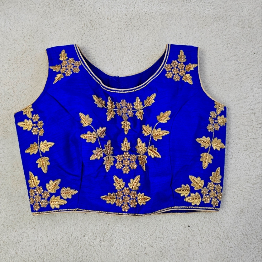 New blue Saree choli blouse ready made
